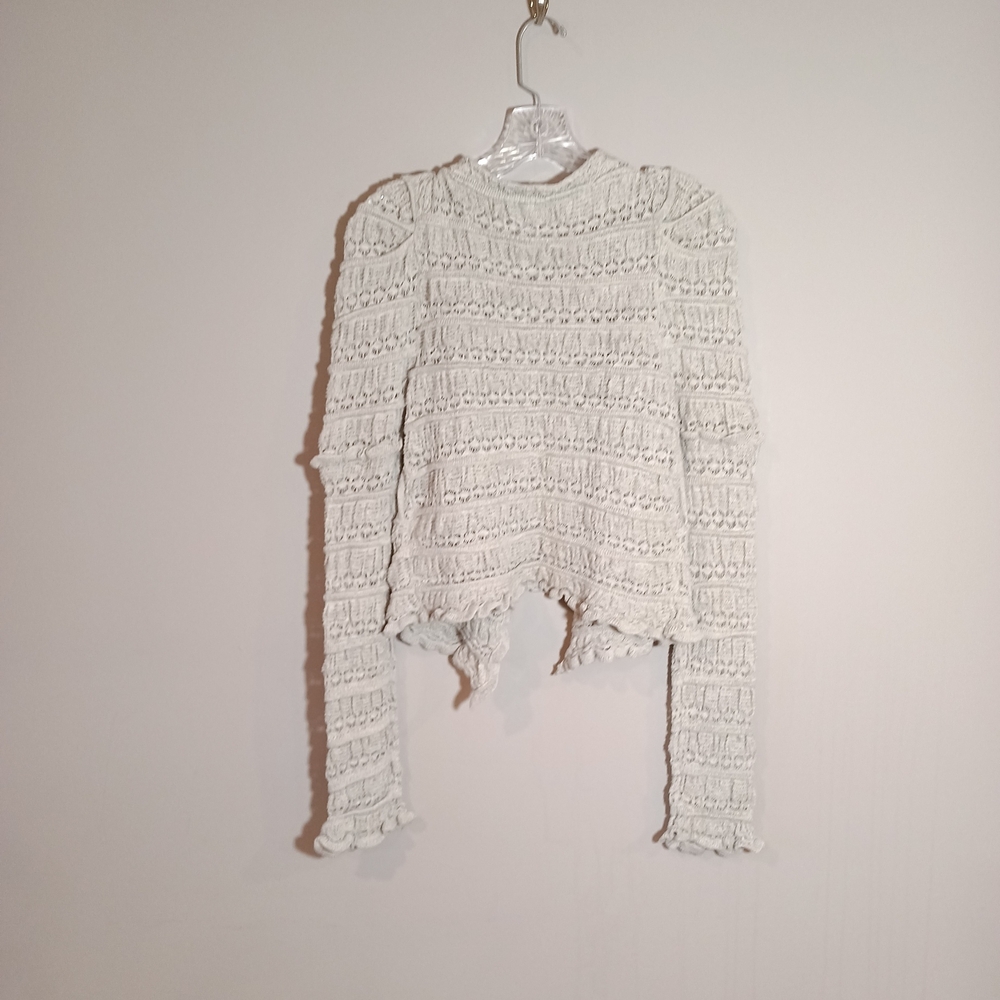 Free People Wild Roses Cardigan Cream Grey Size L - Picture 3 of 6